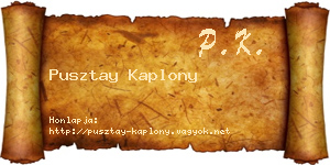 Pusztay Kaplony névjegykártya